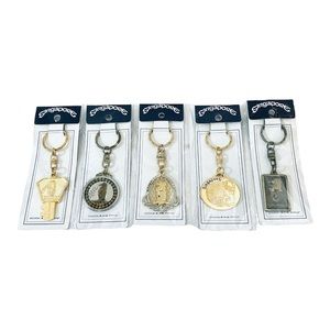 Vintage Merlion Singapore Lion Fish Statue Keychain Souvenir Lot of 5 Bundle NIP